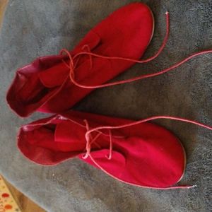 Red suede shoes